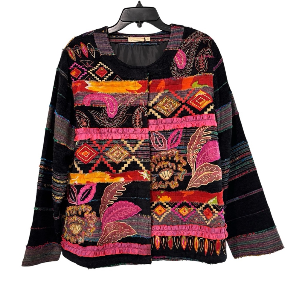 Choices Textured Embroidered Patchwork Artsy Vibr… - image 1